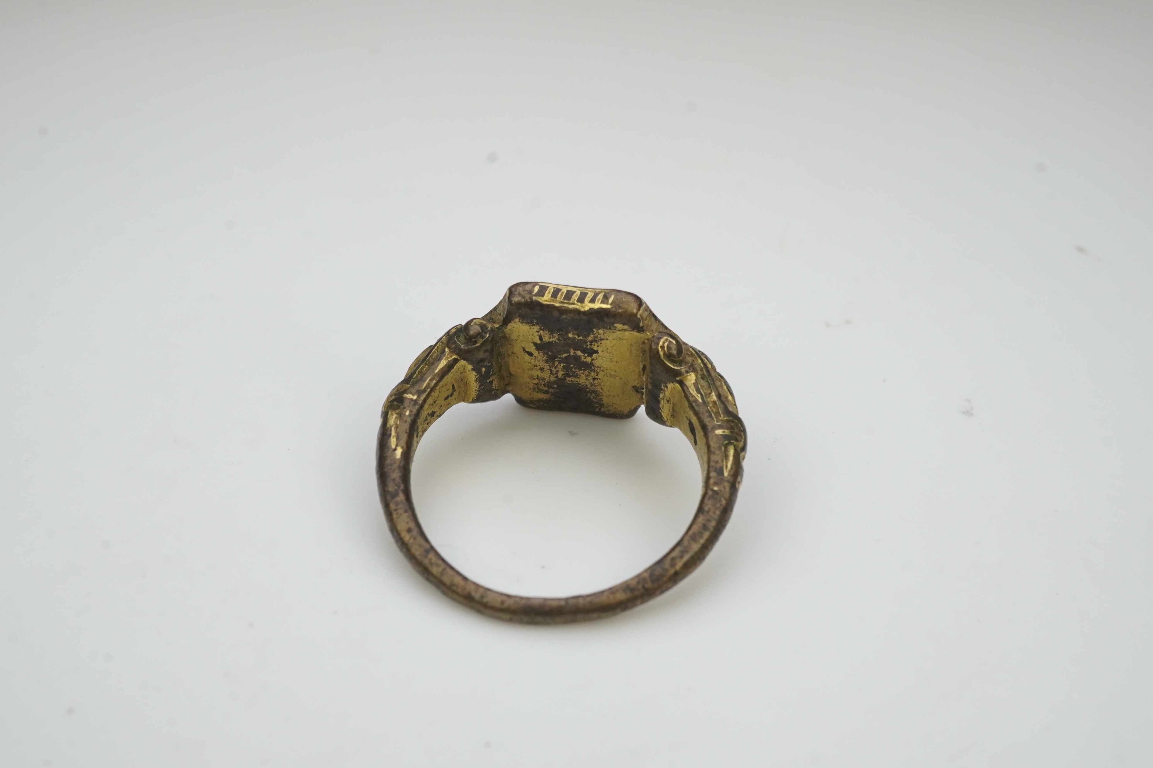 A Tudor bronze signet ring, England, 16th century